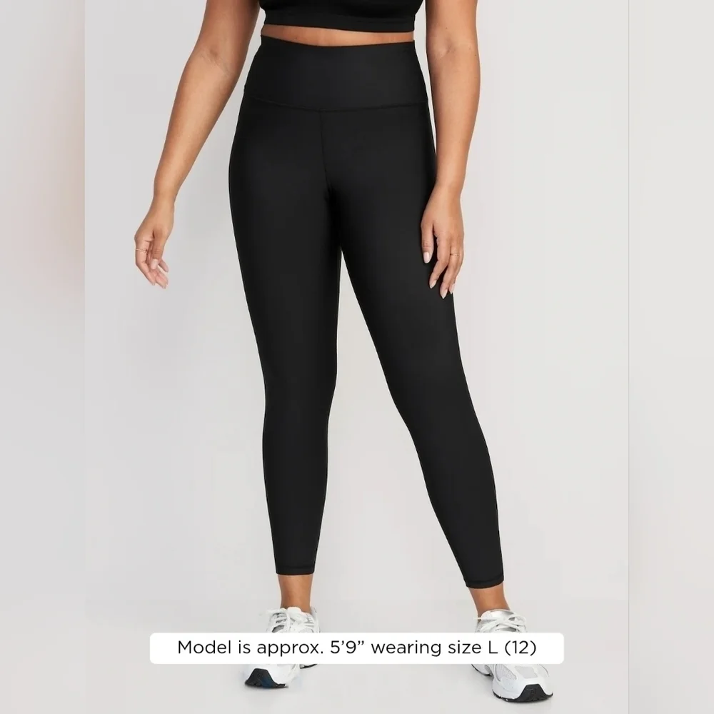 NWT | Old Navy | High-Waisted PowerSoft 7/8 Leggings | Size: M | Blackjack - Picture 4 of 13